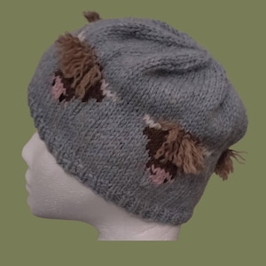 Knitting Pattern: Happy Heather Highland Cow BEANIE HAT   Knitting Pattern PDF Pattern