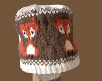 Strickmuster Mütze, Wildtier Hut, Fuchsmütze, Foxy Moxy, Neuheit Strickmütze Muster