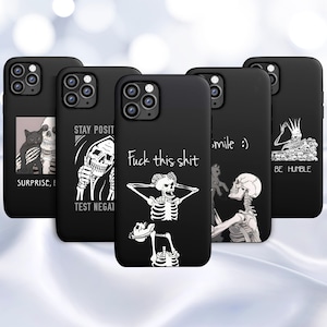 Skeleton Art Lustige meme Handyhülle für iPhone 15 14 13 12 11 XR XS 8 7 / Case für Samsung S24 S23 S22 A54 A34 A15 A14 / Pixel 8 7