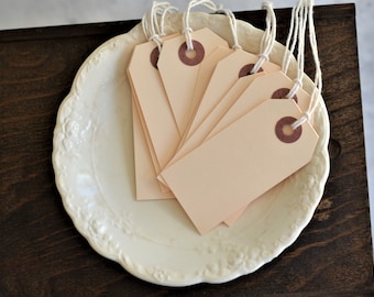 Small Manila Tags for Junk Journals, Scrapbooking, Journaling Cards, Shipping Reinforced Blank Manilla Hang Tags with String