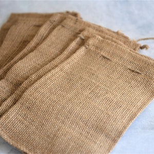 Rustic Burlap Drawstring Bags 6x10, Set of 6 or 10, Wedding Favor Bags, Gift Bags, Jute Party Bags, Rustic Party Supplies, Small Burlap Sack