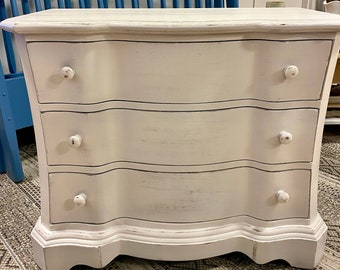 Sold...Do Not Purchase! Message us about Custom Furniture Designs. Coastal Distress dresser, White And Dark Wood Nightstand, Refinished,