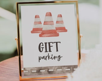 Letrero de cumpleaños con forma de coche de carreras para estacionar regalos, decoración "Necesito cuatro velocidades", decoración de cumpleaños editable "Dos rápidos", letrero imprimible de 8x10 para fiesta de coche de carreras B412