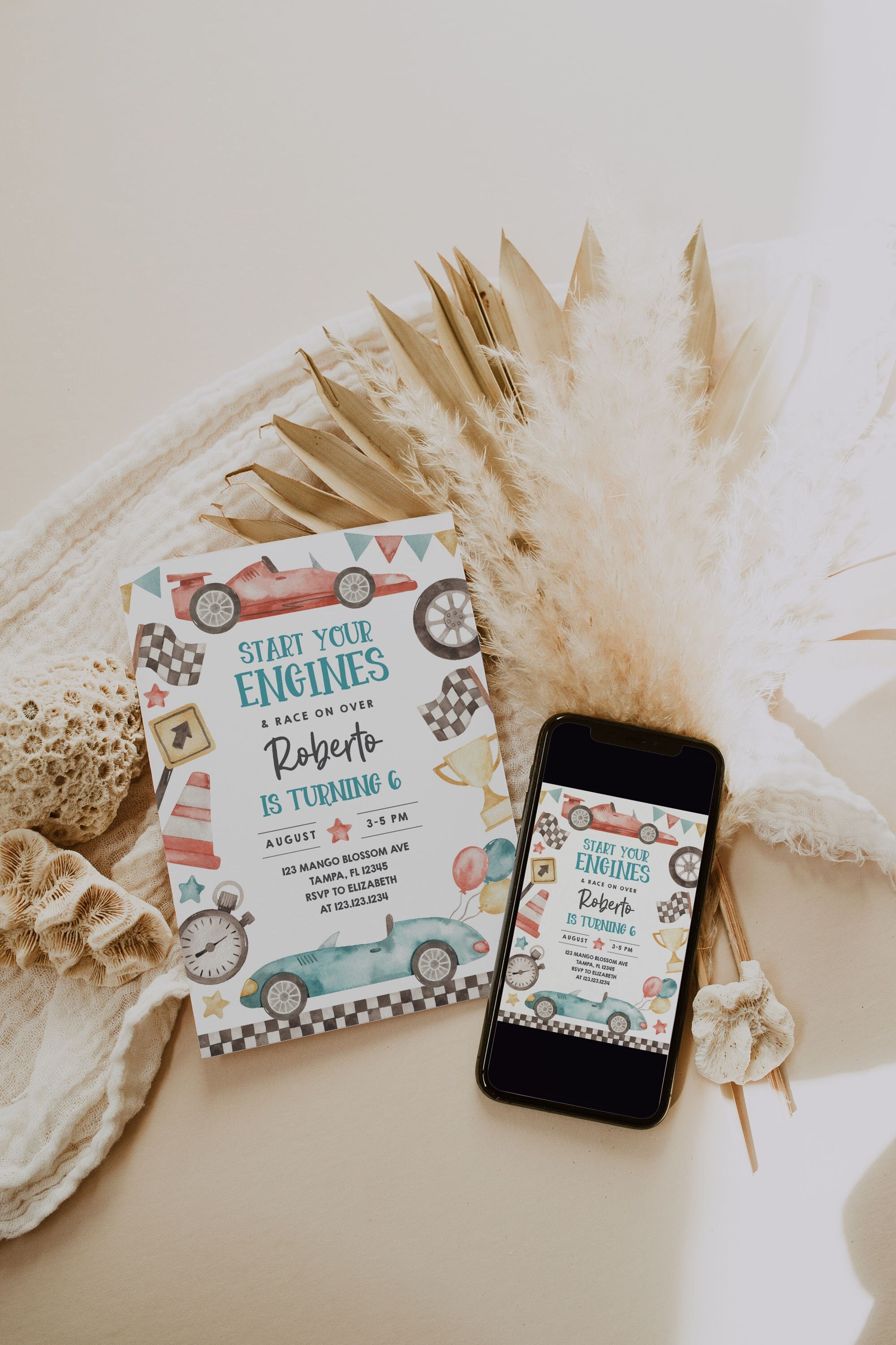 EDITABLE Start Your Engines Race Car Invitation Need for Speed Racing ...