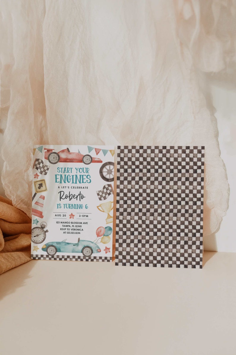 EDITABLE Start Your Engines Race Car Invitation Need for Speed Racing ...