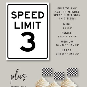 Speed Limit 3 Sign Printable, Can’t Catch Me I’m Three, Race Car ...