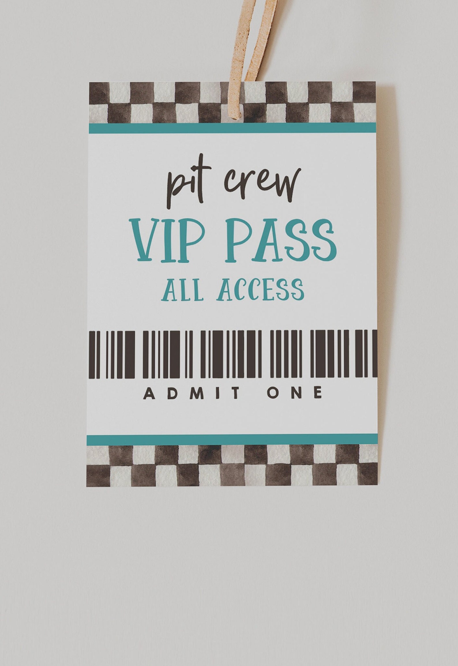 Pit Pass Example Race Car VIP Pass, Editable Pit Crew Passes Template, Vintage Racing ...