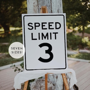 Speed Limit 3 Sign Printable: Race Car Birthday Party Decor (Instant Download) B412