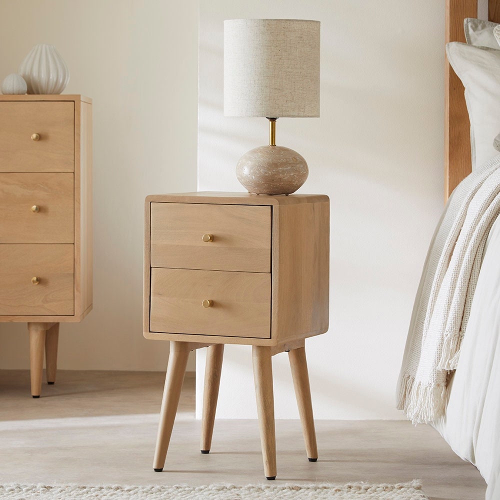 Scandi bedside table wood discount