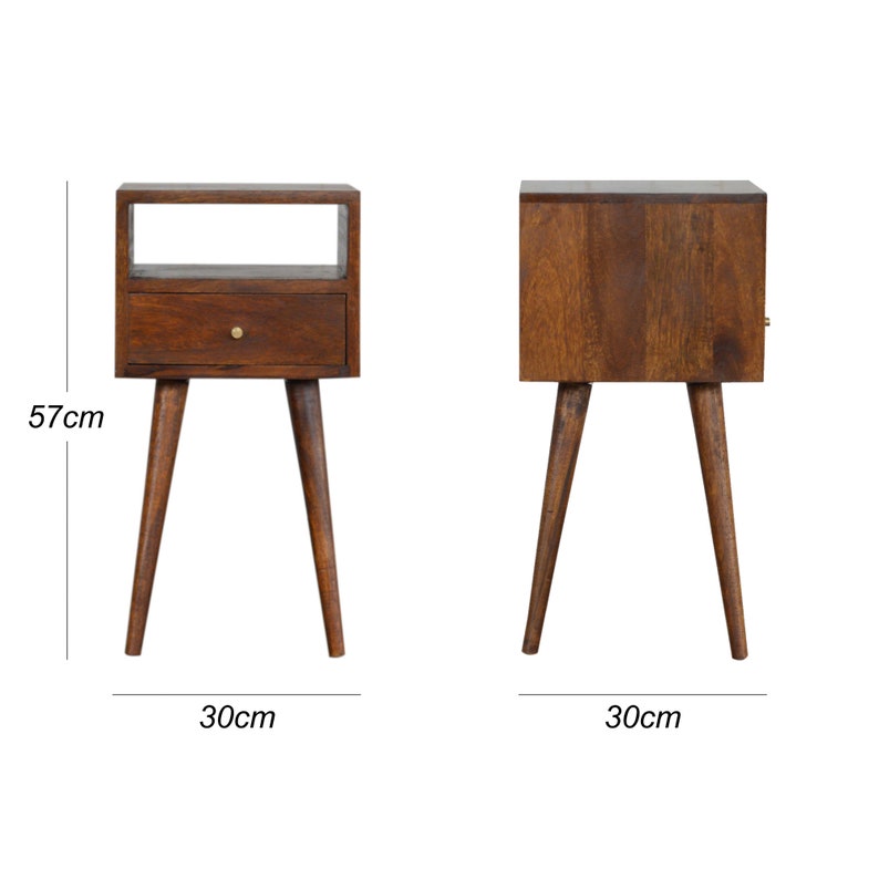Small & Narrow Bedside Table in Walnut Finish Etsy UK