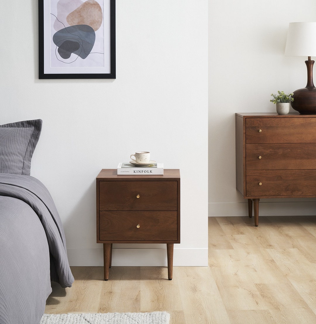Scandinavian Light Walnut Oslo Bedside Table