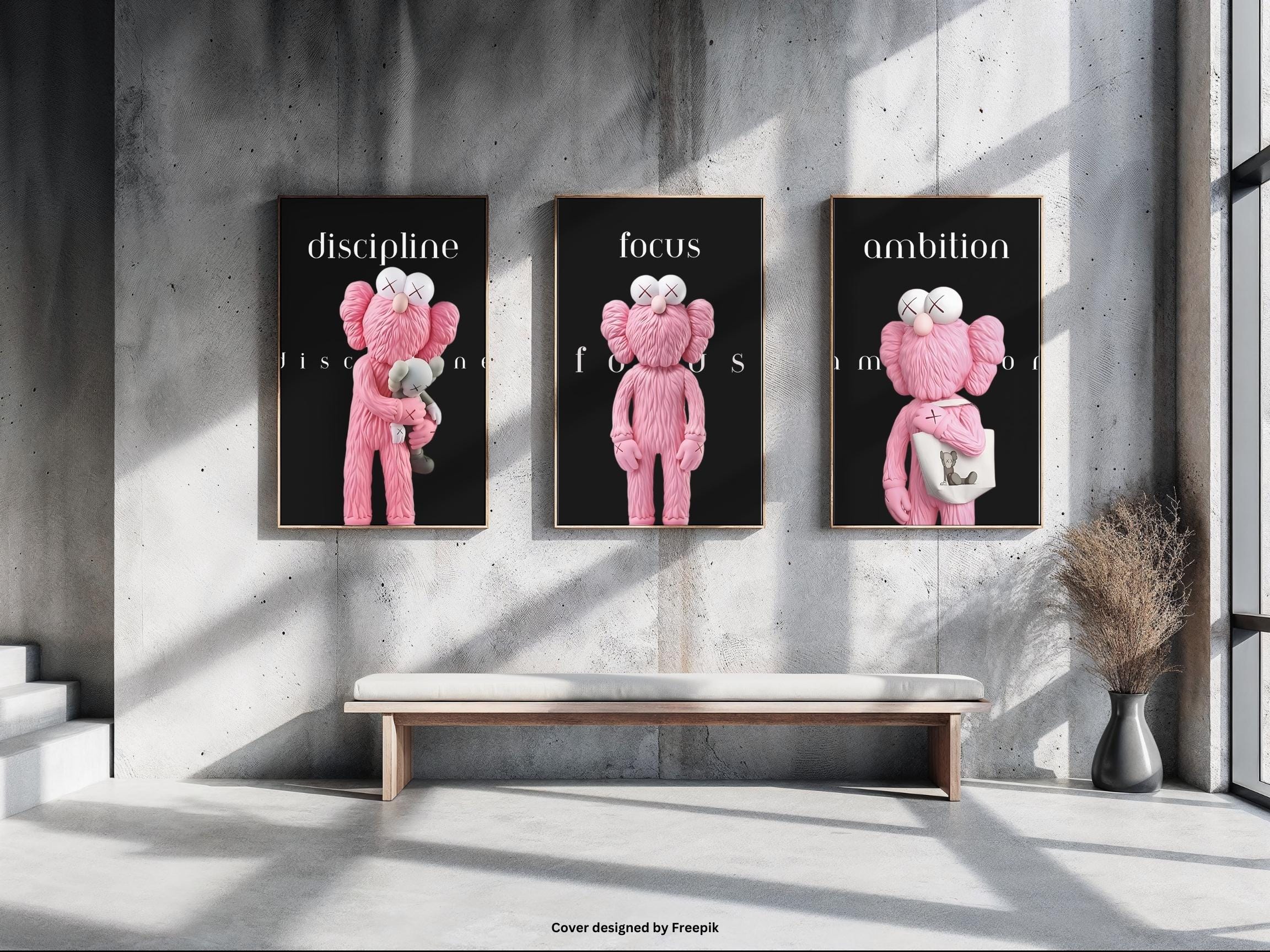 Kaws Pink and White - Etsy Kaws Pink and White - Etsy