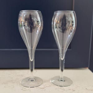 Vintage Teardrop Champagne Flutes - Veuve Clicquot Style, Set of 2