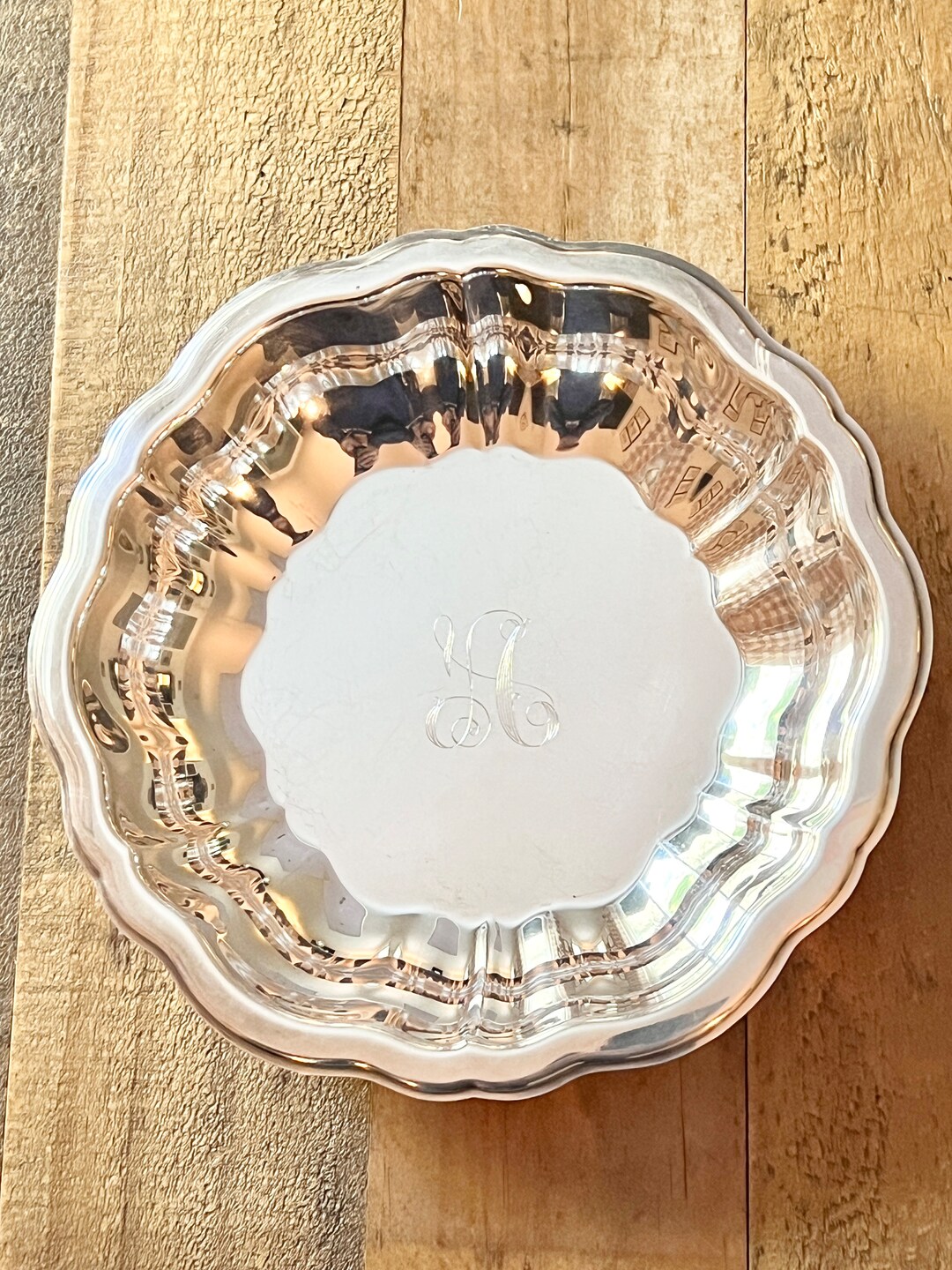 Silverplated Bowl Monogrammed With a. Rogers by Oneida. Silver
