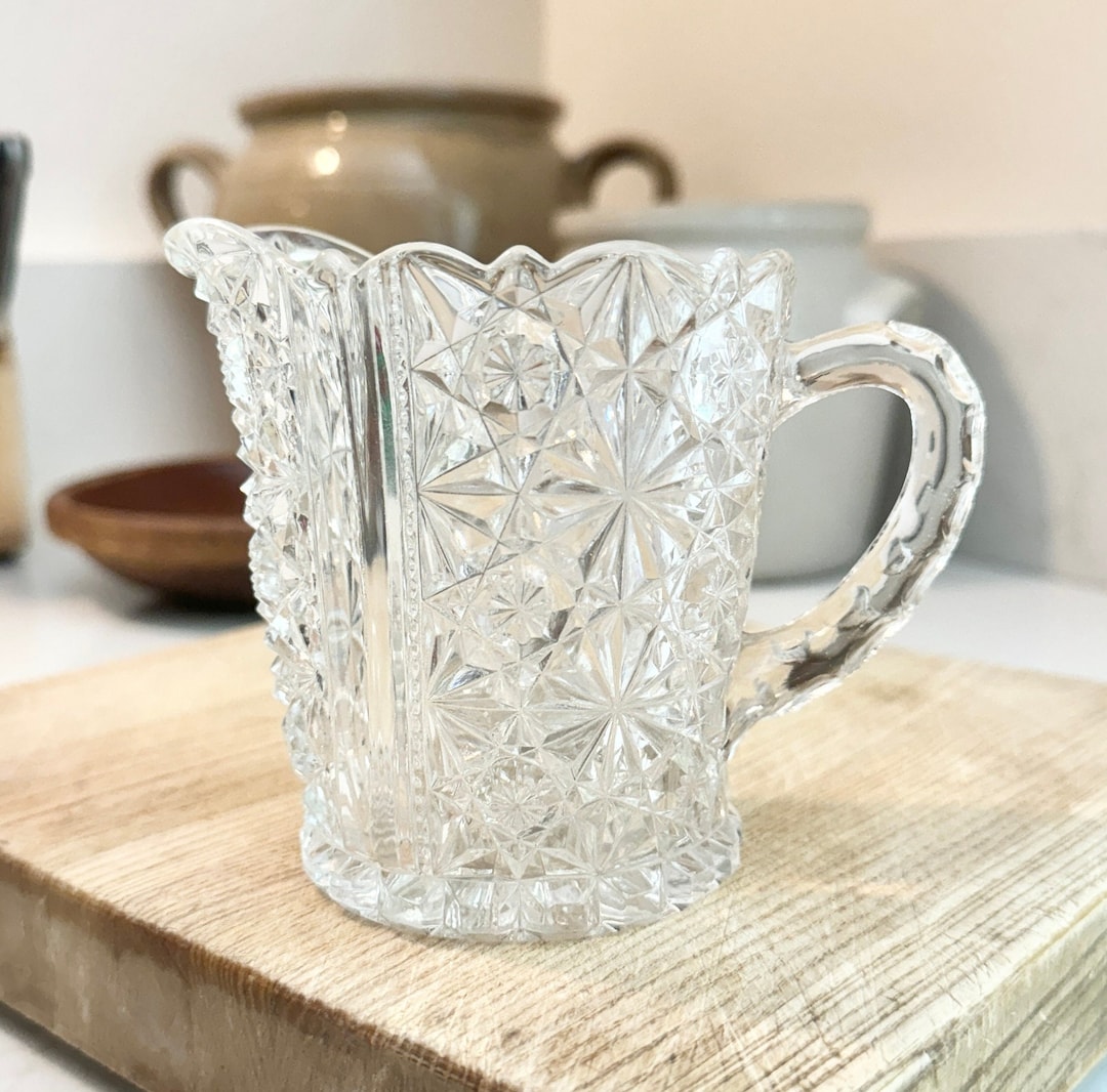 Vintage Cut Glass Creamer