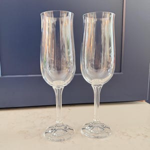 Set of 2 Bohemia Crystal Champagne Flutes - Diana by Bohemia Crystal - Toasting Flutes - Champagen Glasses - Wedding Gift