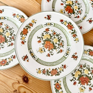 Villeroy and Boch Summer Day Dishes. Salad and Dinner Plates. Sold Separately. Orange and Yellow Flowers with Green Lattice. Mattlach Marks