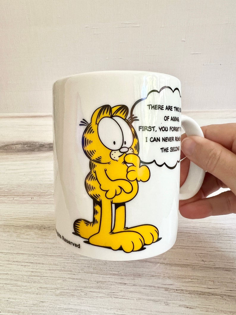 1980s Garfield Coffee Mug. Two Signs of Aging. Ceramic 12 Oz - Etsy