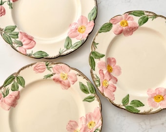 Vintage Franciscan Desert Rose Luncheon Plates. Sold Separately. Pink Roses. Franciscan Earthenware 1950s Backstamps. Made in California