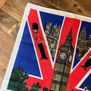 Ulster Linen Union Jack Tea Towel – London Souvenir – Irish Linen – Made in Ireland – Vintage UK Kitchen Decor