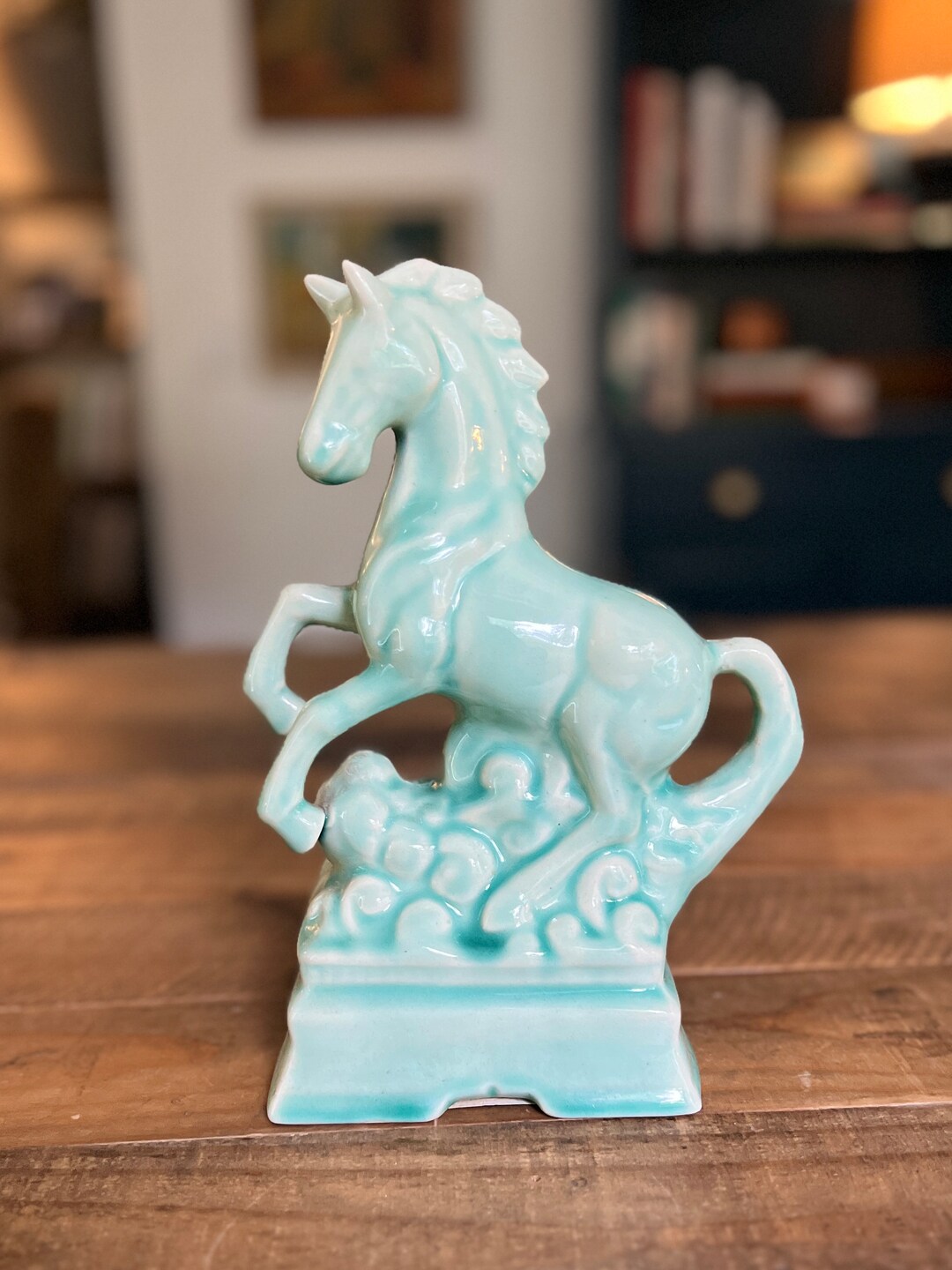 Mint Green Horse Statue. Large Horse Figurine. Bookshelf Etsy