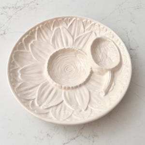 Sur La Table Footed Artichoke Plate – White Ceramic Serving Dish – Artichoke Shaped Platter – French Country Kitchen Decor- Sold Separately