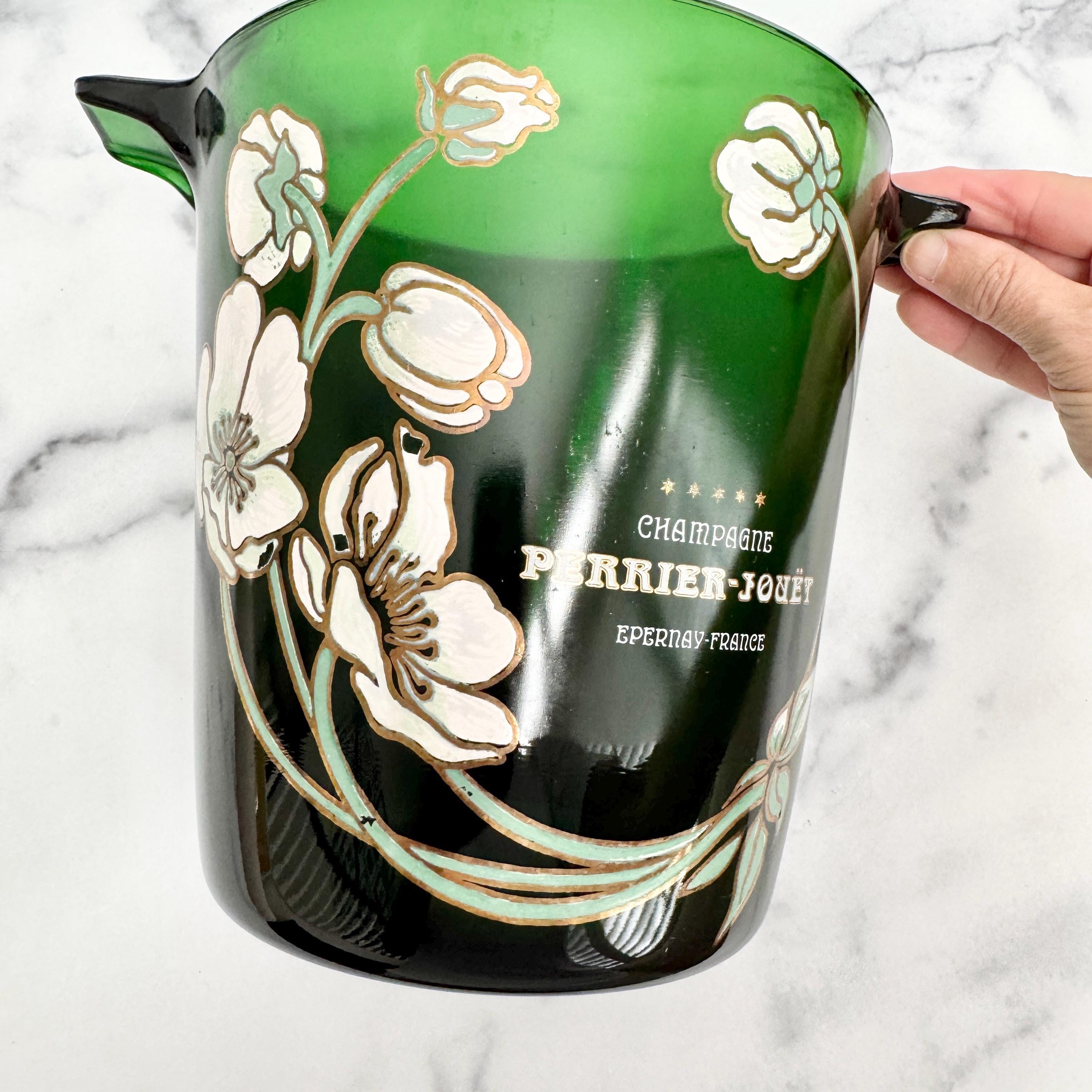 Vintage Perrier-jouët Champagne Bucket: Hand-painted Floral