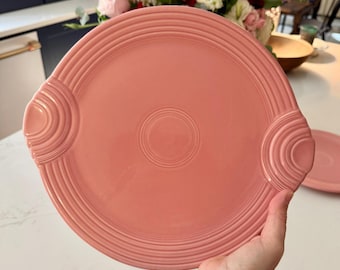 Vintage Fiesta Rose Cake Plate: 1986 Fiestaware Serving Platter