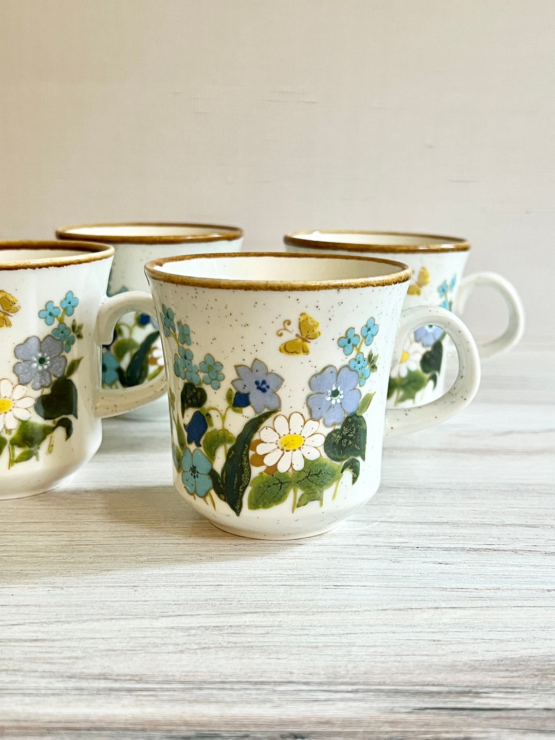 Mikasa Natural Beauty Coffee Mugs. Petit Fleur Pattern. Set of - Etsy