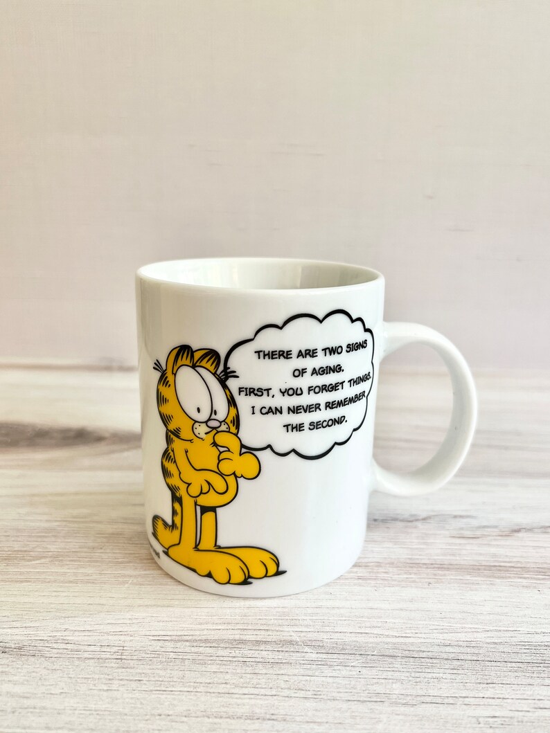 1980s Garfield Coffee Mug. Two Signs of Aging. Ceramic 12 Oz - Etsy