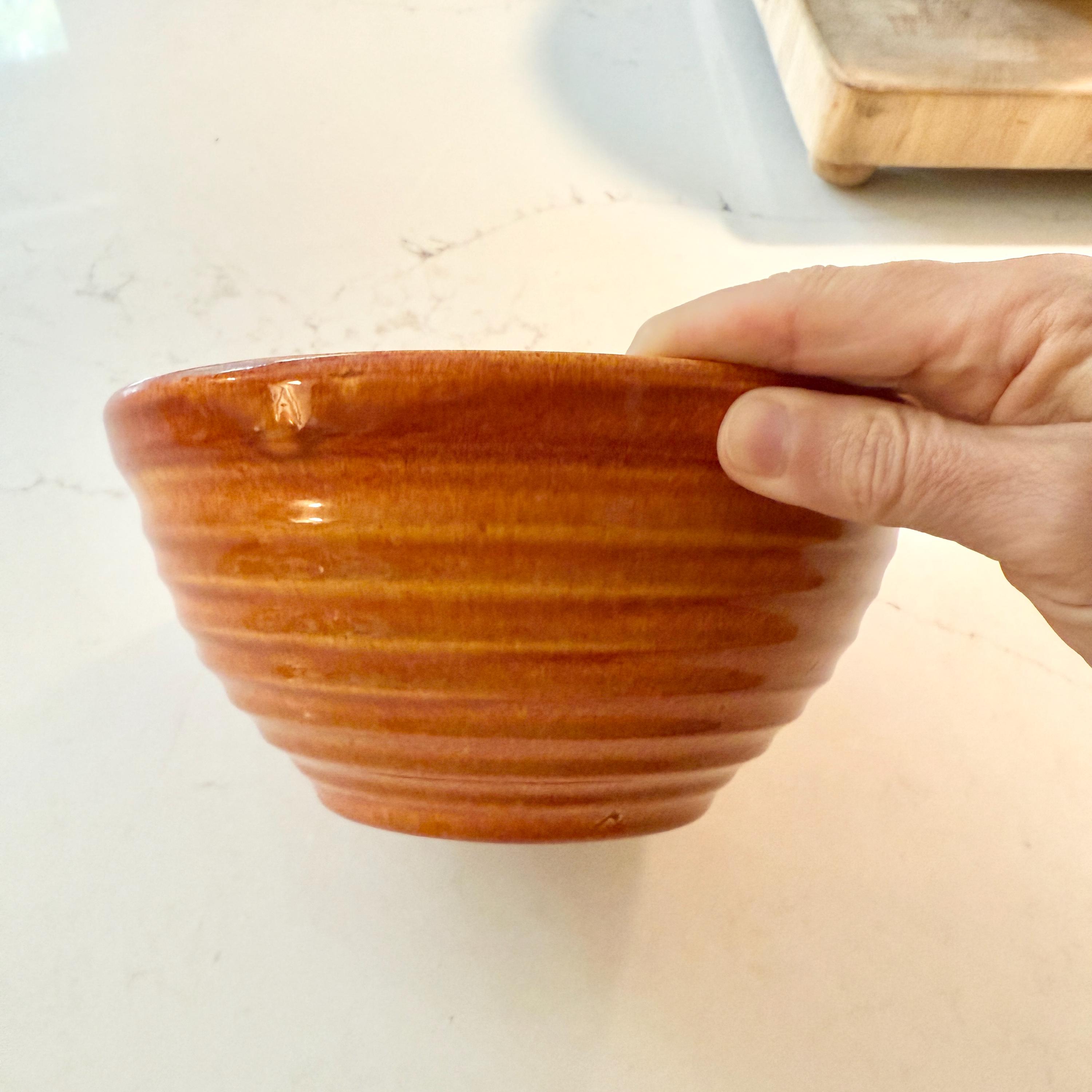 Vintage Bauer Pottery Ringware Bowl: Orange Glazed California