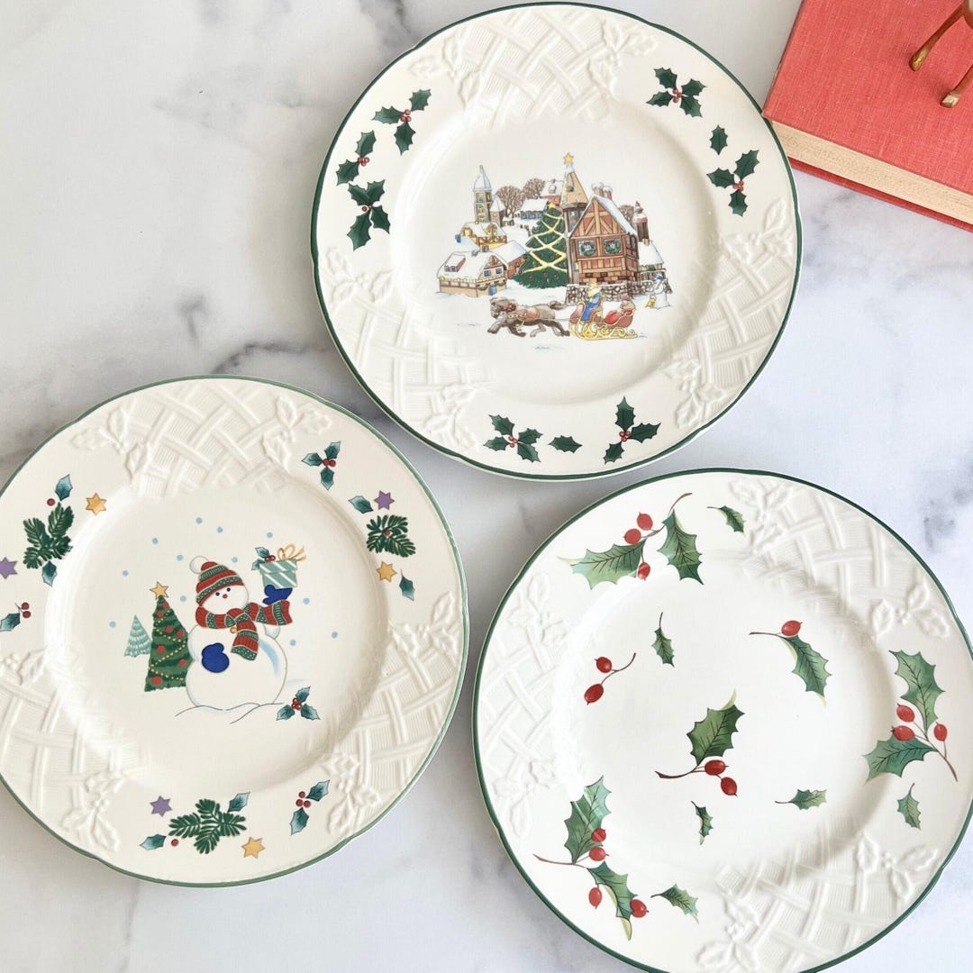 Mikasa English Countryside Salad Plate: Vintage Christmas