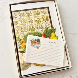 Vintage Hallmark receptenmap met receptkaarten – originele doos – retro keukenopberger – blanco receptenboek – Hallmark Collectible uit de jaren 80