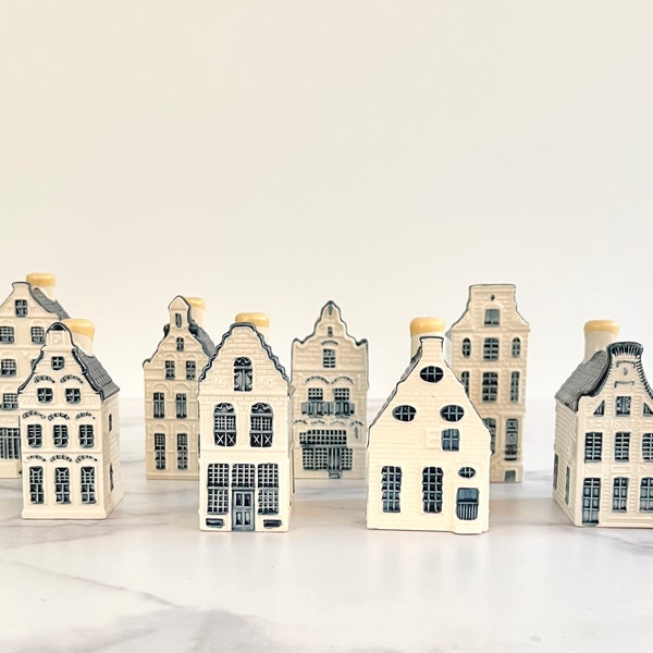 KLM Bols Delft Blue Houses. Seals Intact. Sold Individually. Royal Dutch Airlines. 1960s. 1970s. 1990s. Collectibles