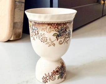 Portauovo doppio vintage inglese in ironstone a doppia faccia