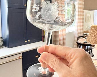 Vintage met bloemen geëtste champagnecoupes - set van 4