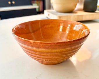 Vintage Bauer Pottery Ringware Bowl: Orange Glazed California
