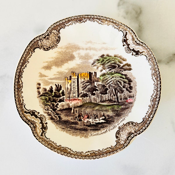Johnson Bros Old Britain Castles Saucer. Konilworth Castle in 1792. Made in England. Vintage Brown Transferware. Vintage Dishes