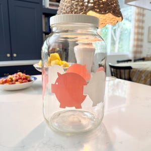 Vintage rosa Schwein Glas: Retro Küche Lagerung, Schwein Liebhaber Geschenk