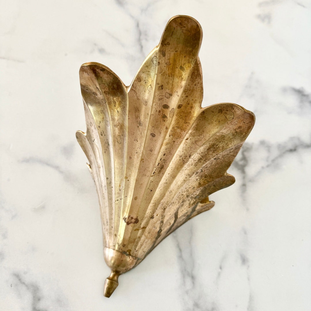 Vintage Brass Wall Pocket. Art Deco Wall Art. Brass Wall Sconce ...