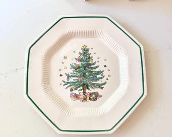 Vintage Nikko kerstdinerborden - diameter 10,75"