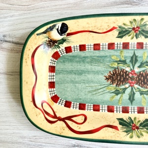 Lenox Winter Greeting by Catherine McClung Hors d'Oeuvre Tray. Rectangle Platter. Holiday Dishware. Vintage Christmas Decor image 3