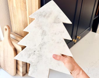 Massief marmeren kerstboomvormige kaasplank - 14" lang x 11" breed