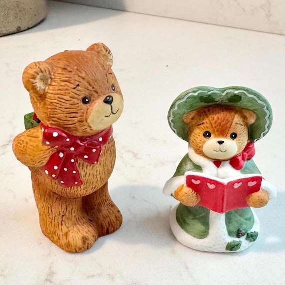 Enesco Lucy and Me Bear Figurine: 1980s Vintage Christmas Decor - Etsy