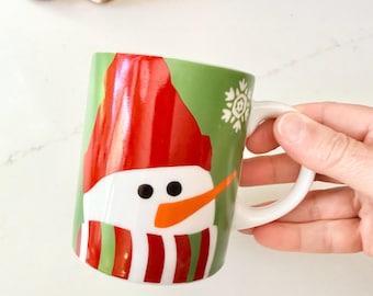 Vintage Crate and Barrel Snowman Mug - 4" Tall - Holiday Decor
