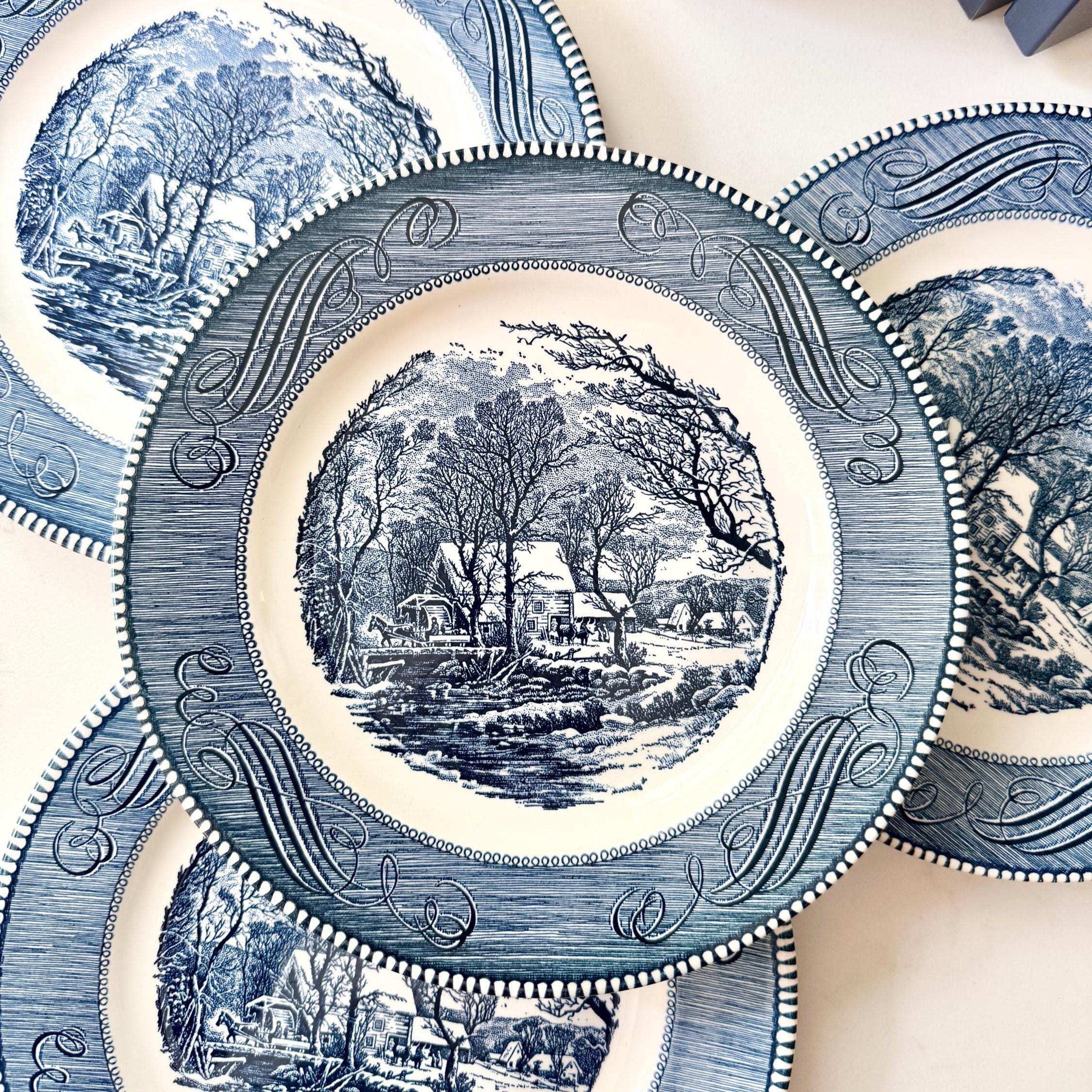 Vintage Set of 4 Currier & Ives 