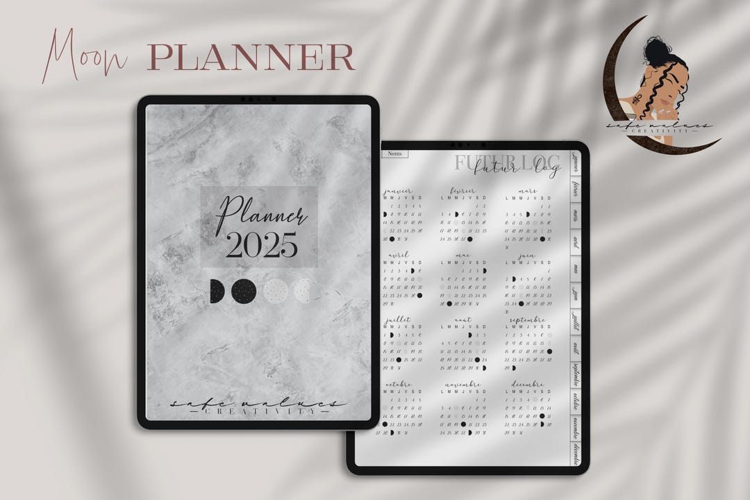 Moon Planner - Digital - 2025 French Digital Agenda - Goodnotes - iPad ...