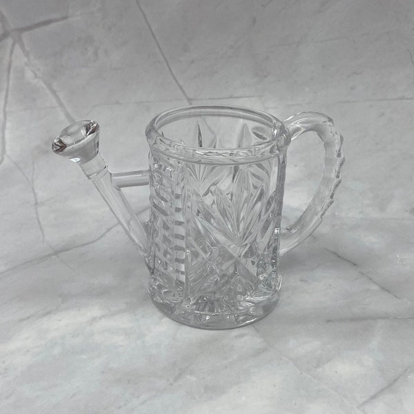 Vintage Crystal Princell House Watering Can Figurine
