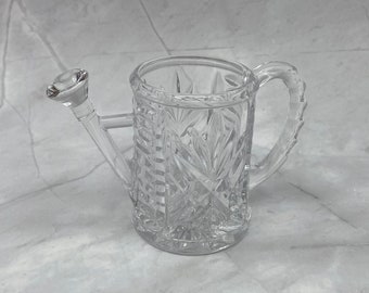 Vintage Crystal Princell House Watering Can Figurine