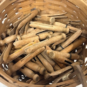 Vintage Wooden Clothespins in Bundles of Seven 7